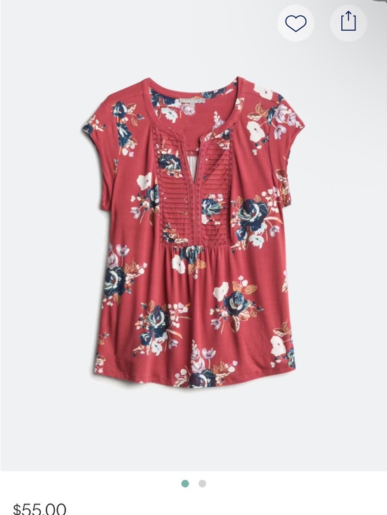 Daniel Rainn Tops - Daniel Rainn Burgundy Floral Pintuck V-Neck Top